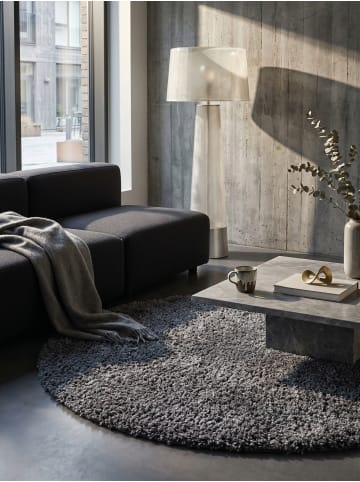 KADIMA DESIGN Teppich Hochflor Shaggy Waschbar Einfarbig RHEIN Strapazierfähig in Grau