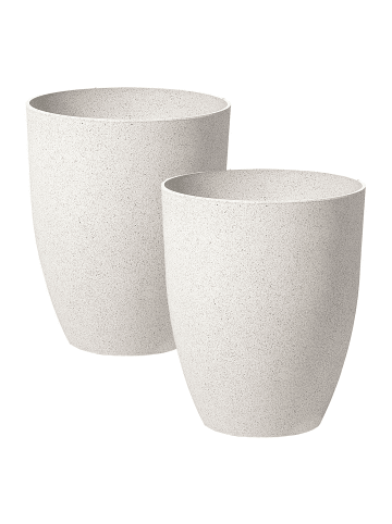 Beliani 2-tlg Outdoor Blumentopf CROTON in Weiß