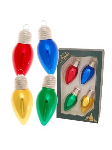 Krebs Glas Lauscha 4er-Set: Baumschmuck-Glasornament in Bunt