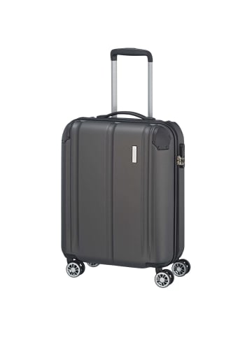 travelite City - 4-Rollen-Kabinentrolley S 55 cm (rot) in anthracite