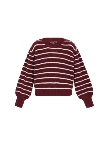 DreiMaster Maritim Sweater in wine red offwhite