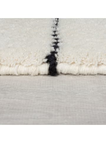 KADIMA DESIGN Teppich Wolle Handgewebt THORN Linienstreifen Muster Wohnzimmer in Beige-Schwarz