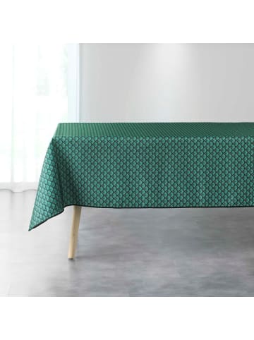 Douceur d’Intérieur Rechteckige Tischdecke ARTCHIC, Art Deco-Muster in Dunkelgrün, 150 x 240 cm