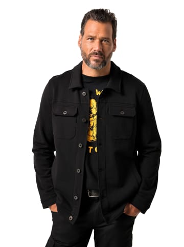 JP1880 Sweatjacke in schwarz