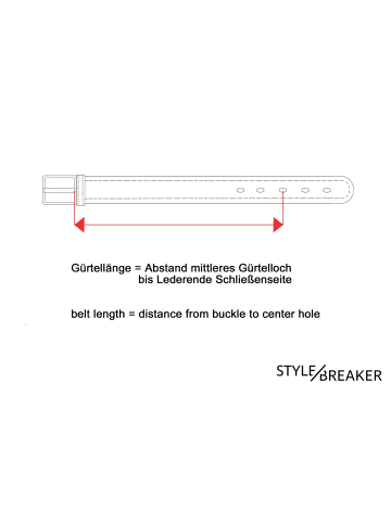 styleBREAKER Nietengürtel in Antik-Braun