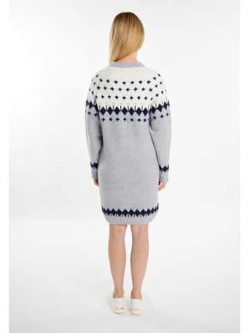 usha BLUE LABEL Damen Strickkleid in Grau Mehrfarbig