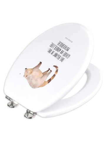 Mr. & Mrs. Panda Holz Klobrille Nasenbär mit Spruch in Weiß