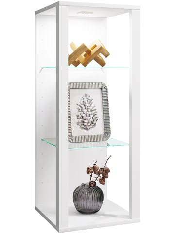 VCM  Holz Glas Wandvitrine Wandregal Glasol MW in Weiß