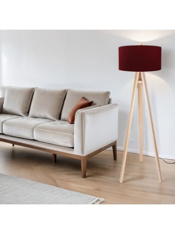 Licht-Erlebnisse Stehlampe (B)40 x (L)40 x (H)140 cm in Kiefer Bordeaux Rot Silber