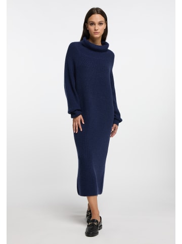 RISA Strick Langarmkleid Midi in navy