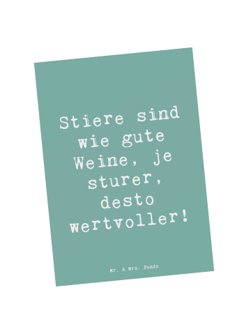 Mr. & Mrs. Panda Grußkarte Spruch Sturer Stier mit Spruch in Meeresbrise