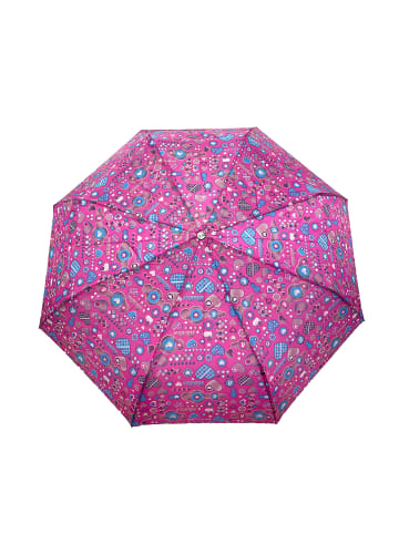 ANELY Kleiner Regenschirm Paris Gemustert Taschenschirm in Pink