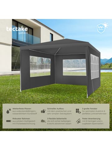 tectake Partyzelt Barinas mit 3 Seitenteilen, wasserdicht, 3x3m