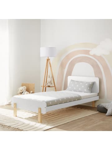 Homestyle4u Kinderbett 90x200 mit Lattenrost in Weiß