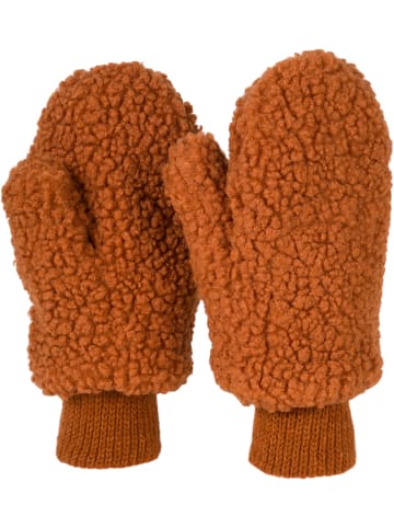 styleBREAKER Teddyfleece Fausthandschuhe in Terracotta