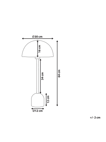 Beliani Tischleuchten MACASIA in Kupfer/Schwarz - (W) 30 x (H) 64 x (L) 30 cm