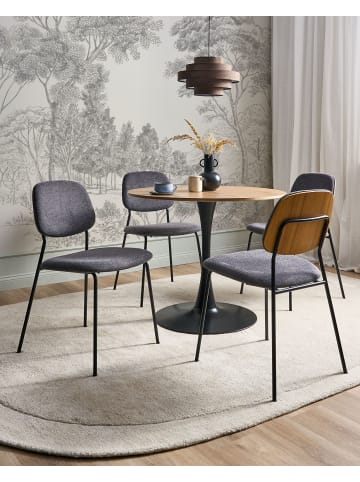 Beliani 4er-Set Esszimmerstuhl RILEY in Grau/Schwarz