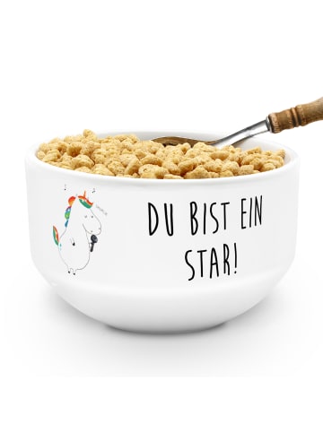 Mr. & Mrs. Panda schale Einhorn Sänger mit Spruch in Weiß