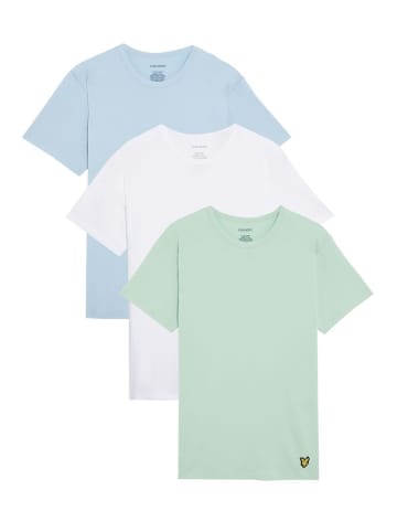 Lyle & Scott T-Shirt (3Er-Set) in Jadegrün/ Weiß/ Blau