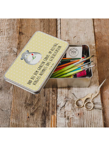 Mr. & Mrs. Panda Aufbewahrungsbox Chinchilla Blume mit Spruch in Gelb Pastell