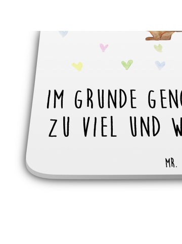 Mr. & Mrs. Panda Glasuntersetzer Igel Herzen mit Spruch in Weiß