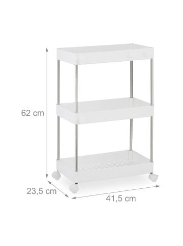 relaxdays Nischenwagen in Weiß - (B)41,5 x (H)62 x (T)23,5 cm