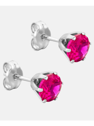 Diamant L'éternel Ohrringe aus 375 Weißgold mit Rubin