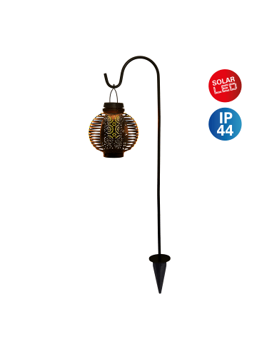 näve LED Solarleuchte "LAMPION" in braun - (L)14,5cm x (B)14,5cm x (H)78cm