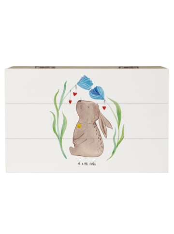 Mr. & Mrs. Panda kiste holz Hase Blume ohne Spruch in Weiß