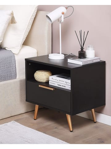 Beliani Nachttisch INDIO in Schwarz/Gold - (W) 50 x (H) 51 x (L) 40 cm