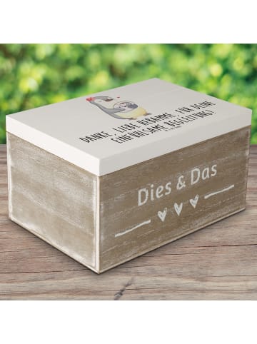 Mr. & Mrs. Panda kiste holz Liebe Hebamme mit Spruch in Weiß