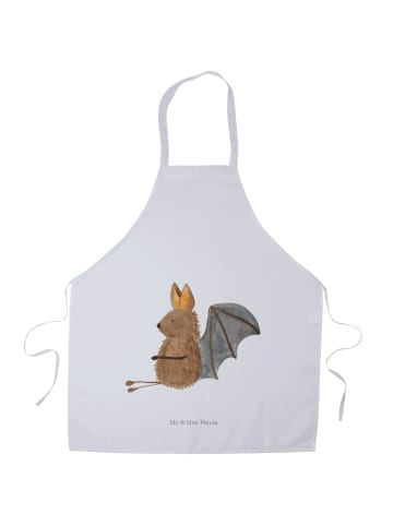 Mr. & Mrs. Panda Schürze Fledermaus Sitzen ohne Spruch in Weiß