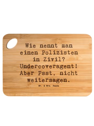 Mr. & Mrs. Panda Frühstücksbrett Spruch Geheimer Polizist mit Sp... in Braun