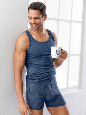 WITT WEIDEN Unterhemd in marine-geringelt