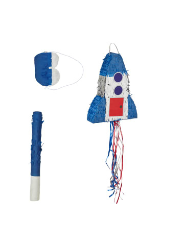 relaxdays 3-tlg. Pinata Set "Rakete" in Bunt
