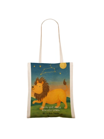 Mr. & Mrs. Panda Shopping Tasche Sternzeichen Löwe Design mit Sp... in Weiß