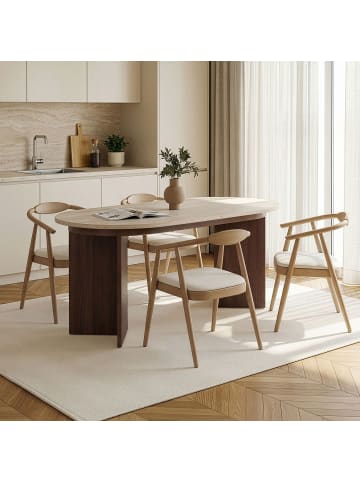 CALICOSY Esstisch LOU in Travertin - (W)160  x (H)75  x (L)90 cm