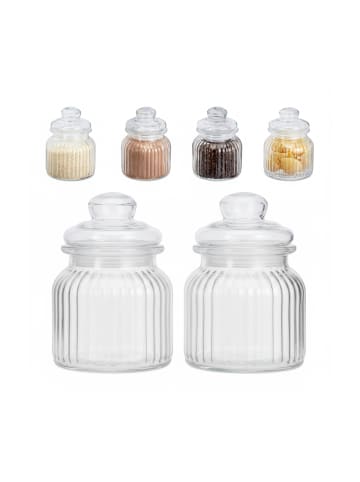 relaxdays 6er-Set: Vorratsgläser in Transparent - 700 ml