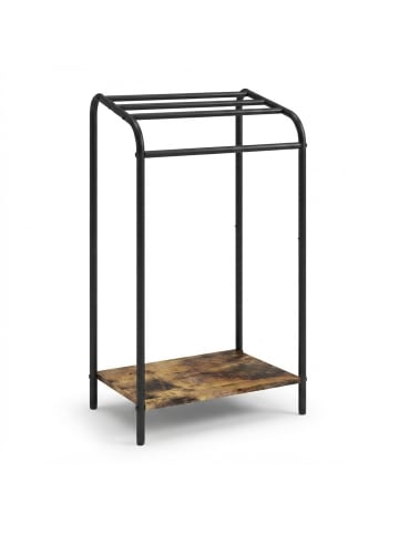 relaxdays Handtuchständer in Dunkelbraun/ Schwarz - (B)41,5 x (H)79,5 x (T)28,5 cm