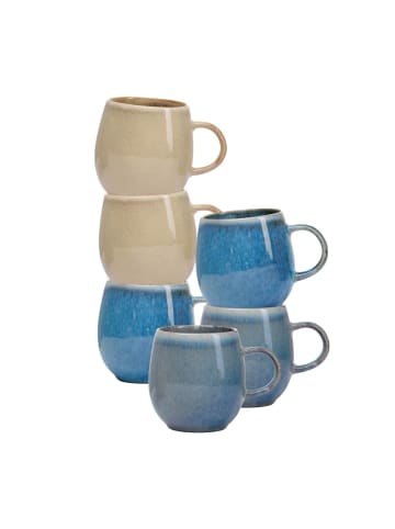 Ritzenhoff & Breker 6er Set Henkelbecher Estoril 470 ml blau in blau
