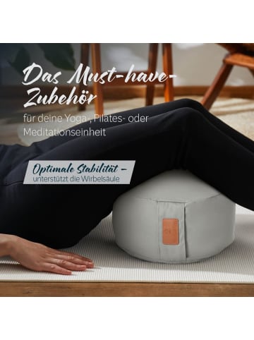 DoYourFitness Yoga-Kissen Vishnu gefüllt Dinkelspelz grau rund grau