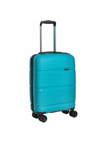 D&N Travel Line 4300 - 4-Rollen-Kabinentrolley  S 55 cm (black) in petrol