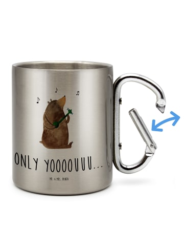 Mr. & Mrs. Panda Thermotasse Bär Gitarre mit Spruch in Silber