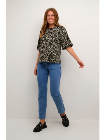Kaffe Langarm-Shirt KAjanna Regular fit in Black/Off White Abstract Print