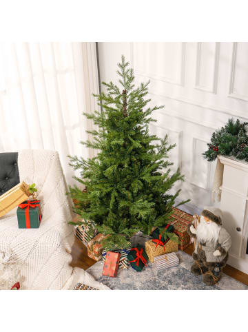 HOMCOM Weihnachtsbaum-136L x 136B x 180H cm-Grün
