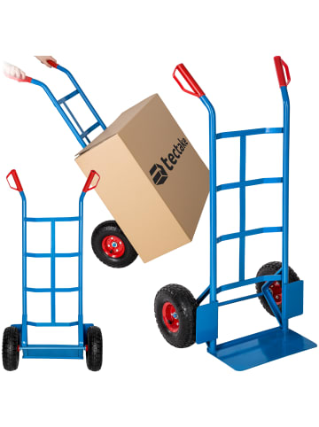 tectake Hubwagen, Belastbarkeit 200 kg, Stahlrahmen und Luftbereifung