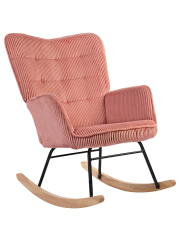 HOMCOM Schaukelstuhl-98T x 71B x 101H cm-Rosa