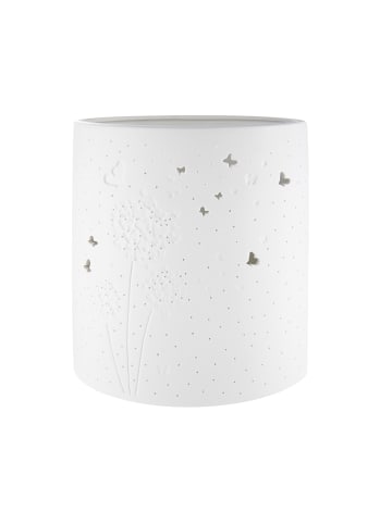 GILDE Porzellan Lampe "Pusteblume" in Weiß - H. 20,5 cm - B. 17 cm