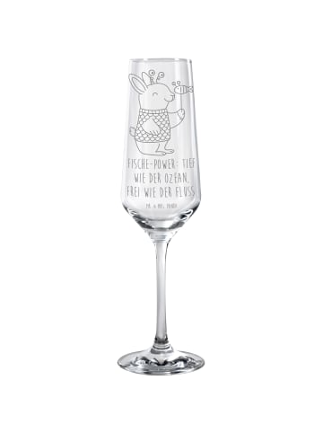 Mr. & Mrs. Panda Sektglas Fische Astrologie mit Spruch in Transparent