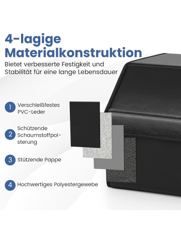 COSTWAY Auto Kofferraum mit Deckel 35 L in Schwarz